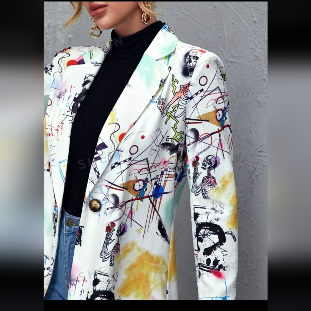NWOT Graffiti printed Jacket/Blazer